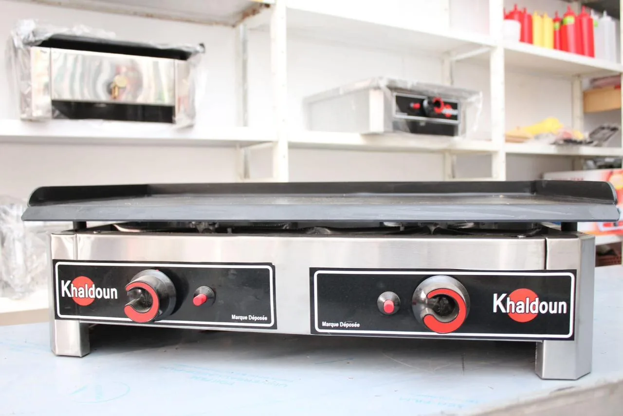 Double plancha griddle, stainless steel
