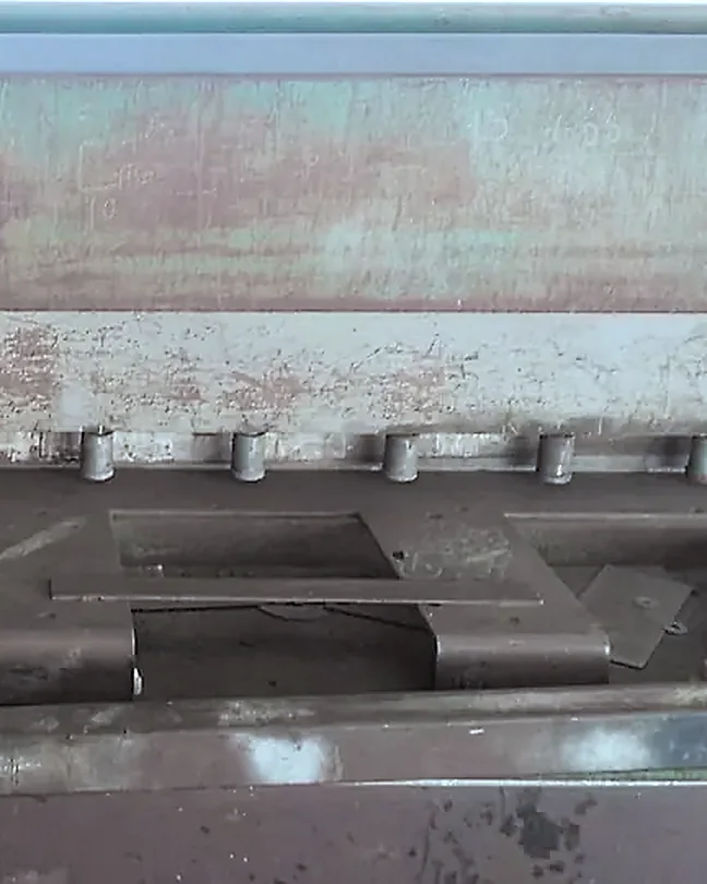 Press brake with bent steel parts